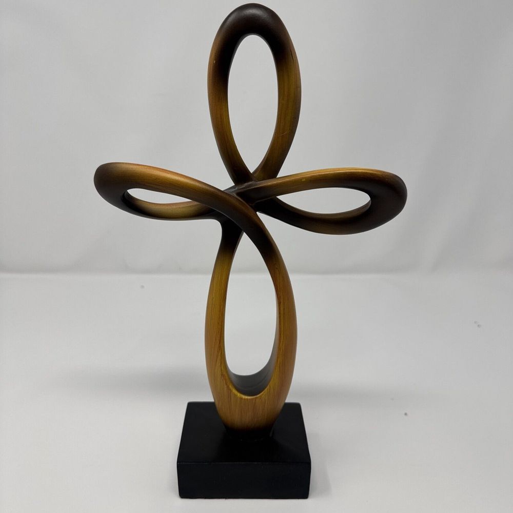 Eternal Cross Wooden Brown‎ Finish 12" Height / No Box